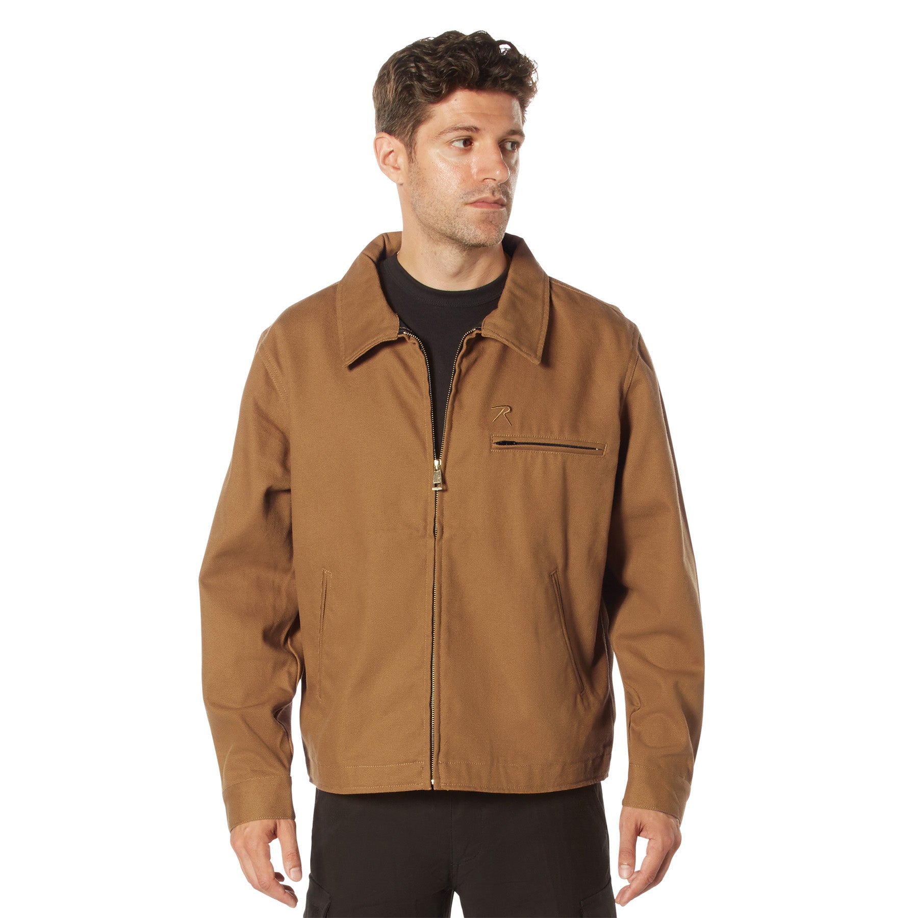 Rothco Lightweight Canvas Work Jacket in Work Brown, Size Large
