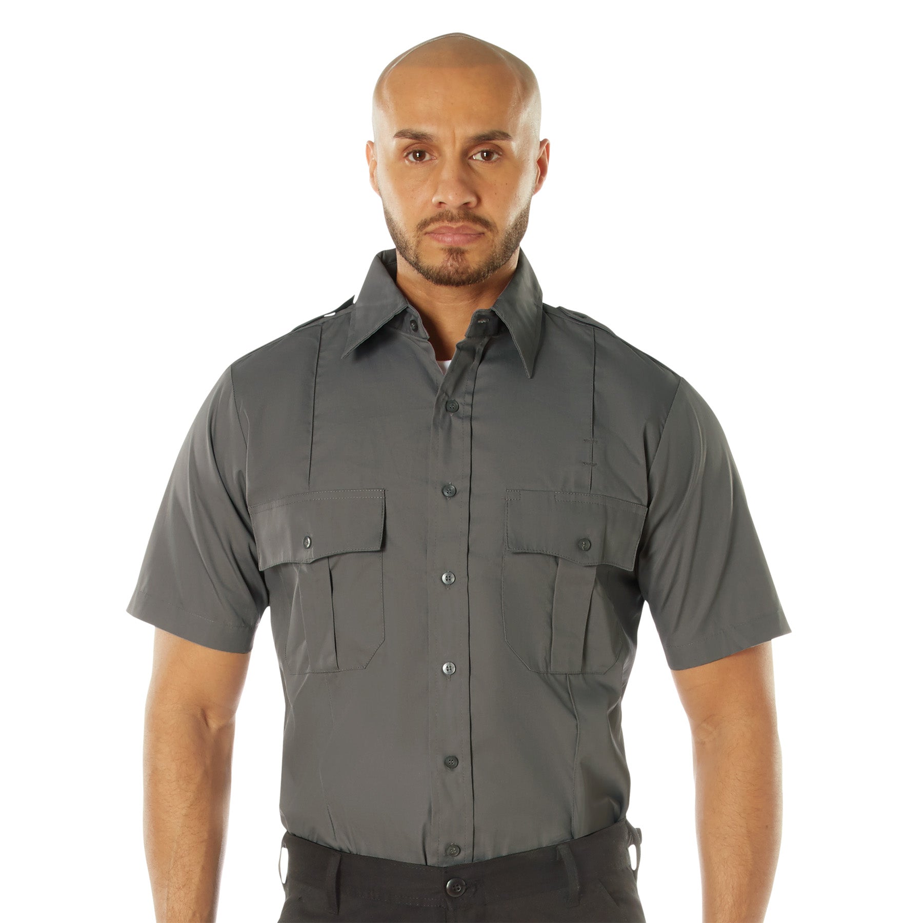 Rothco Short Sleeve Uniform Shirt in Dark Grey, Size XL
