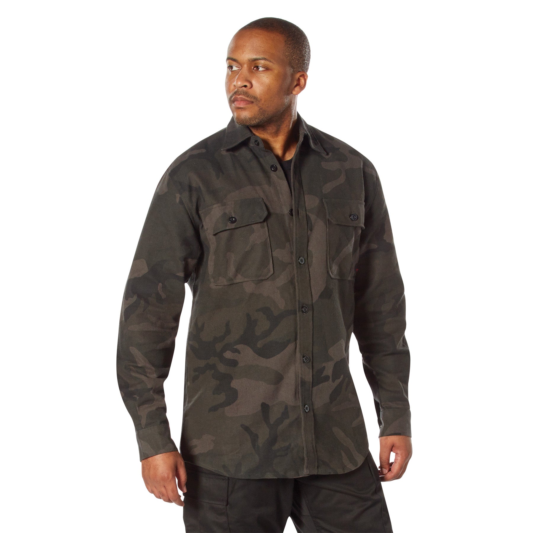 Rothco Midnight Camo Flannel Shirt Size Small - Heavyweight Tactical Camouflage Shirt Jacket