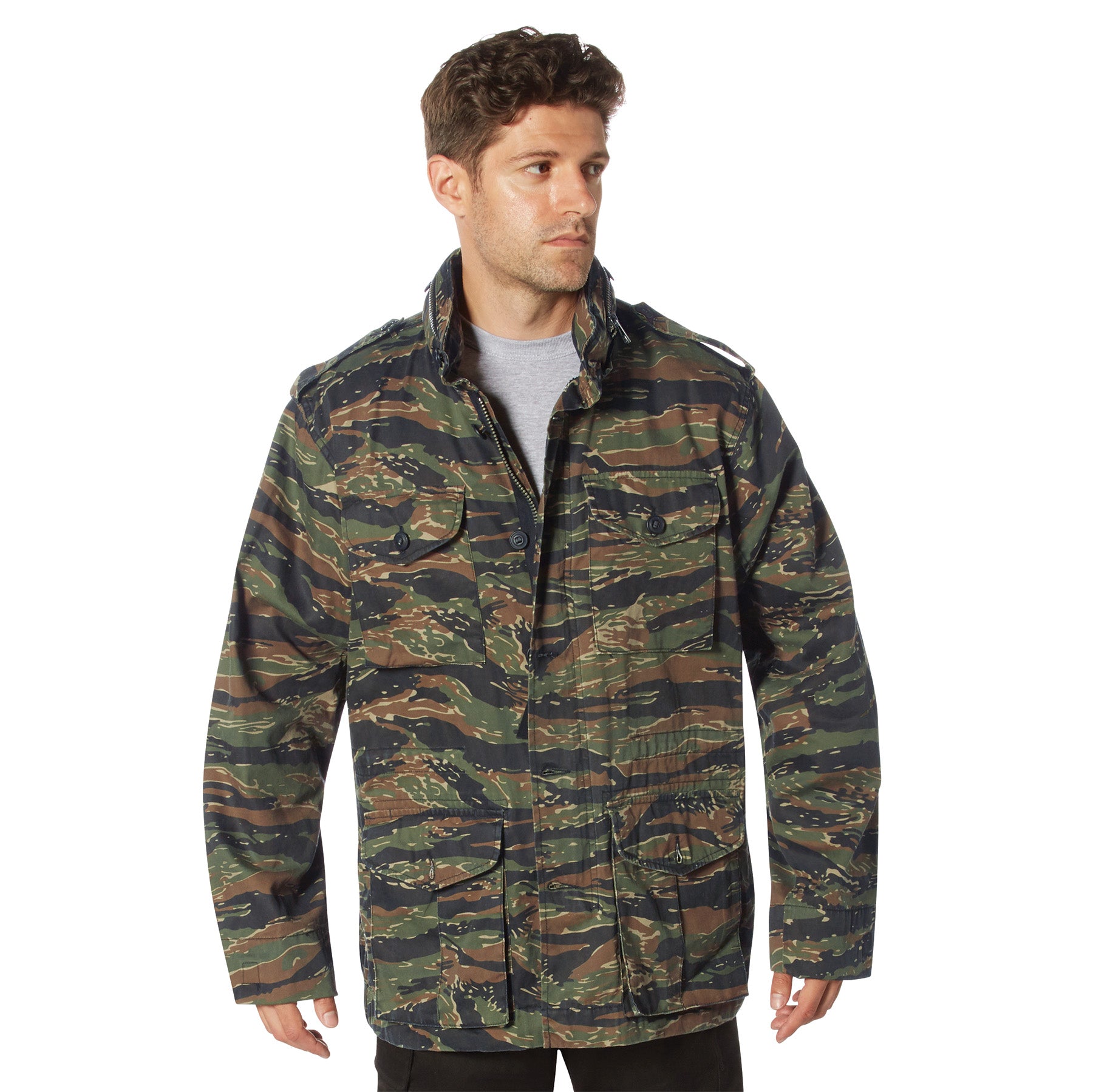 Rothco Vintage Lightweight M-65 Field Jacket in Tiger Stripe Camo, Size 3XL