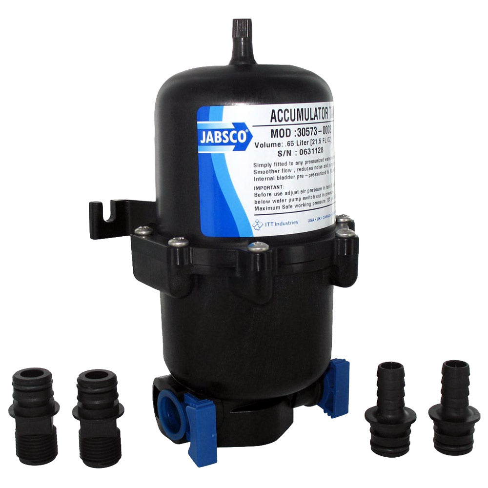 Jabsco 30573-0003 Mini Accumulator Tank with Internal Bladder for Pump Systems