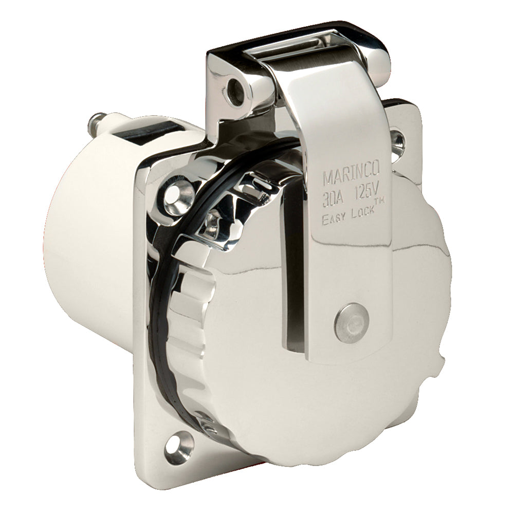 Marinco 303SSEL-B 30A Power Inlet - 125V Stainless Steel Weatherproof Connector