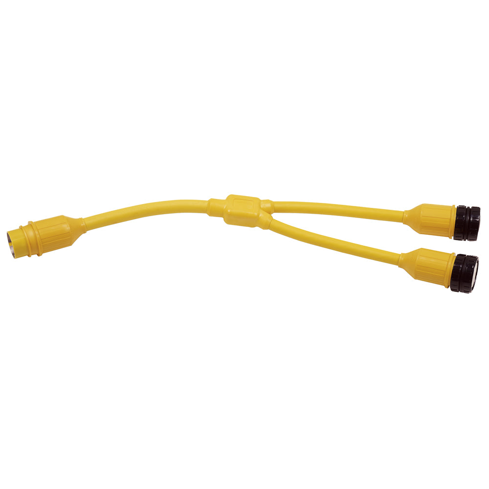 Marinco Y-Adapter 2-30A 125V Locking to 50A 125/250V Locking