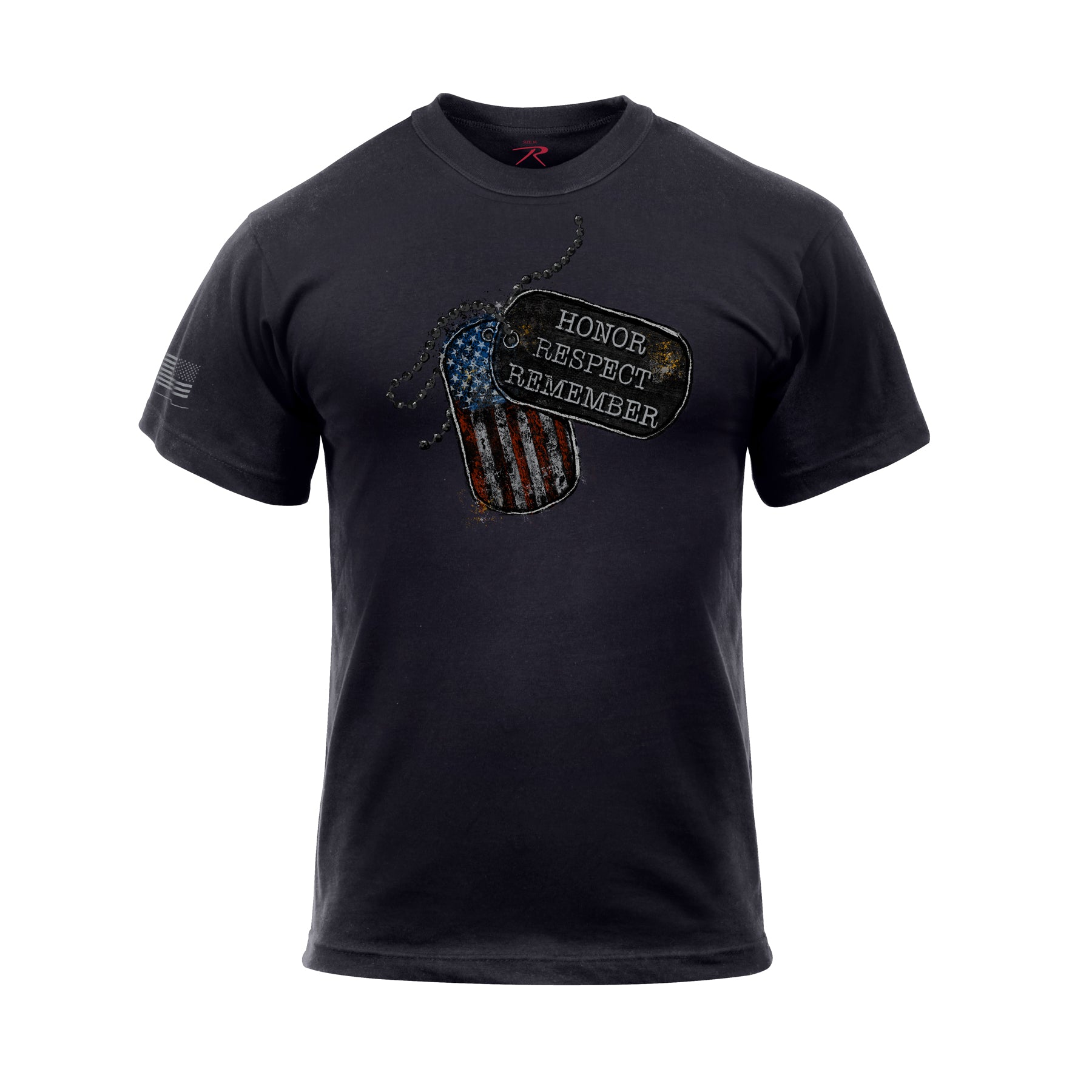 Rothco Honor Respect Remember T-Shirt Black Size XL – Patriotic Military Graphic Tee
