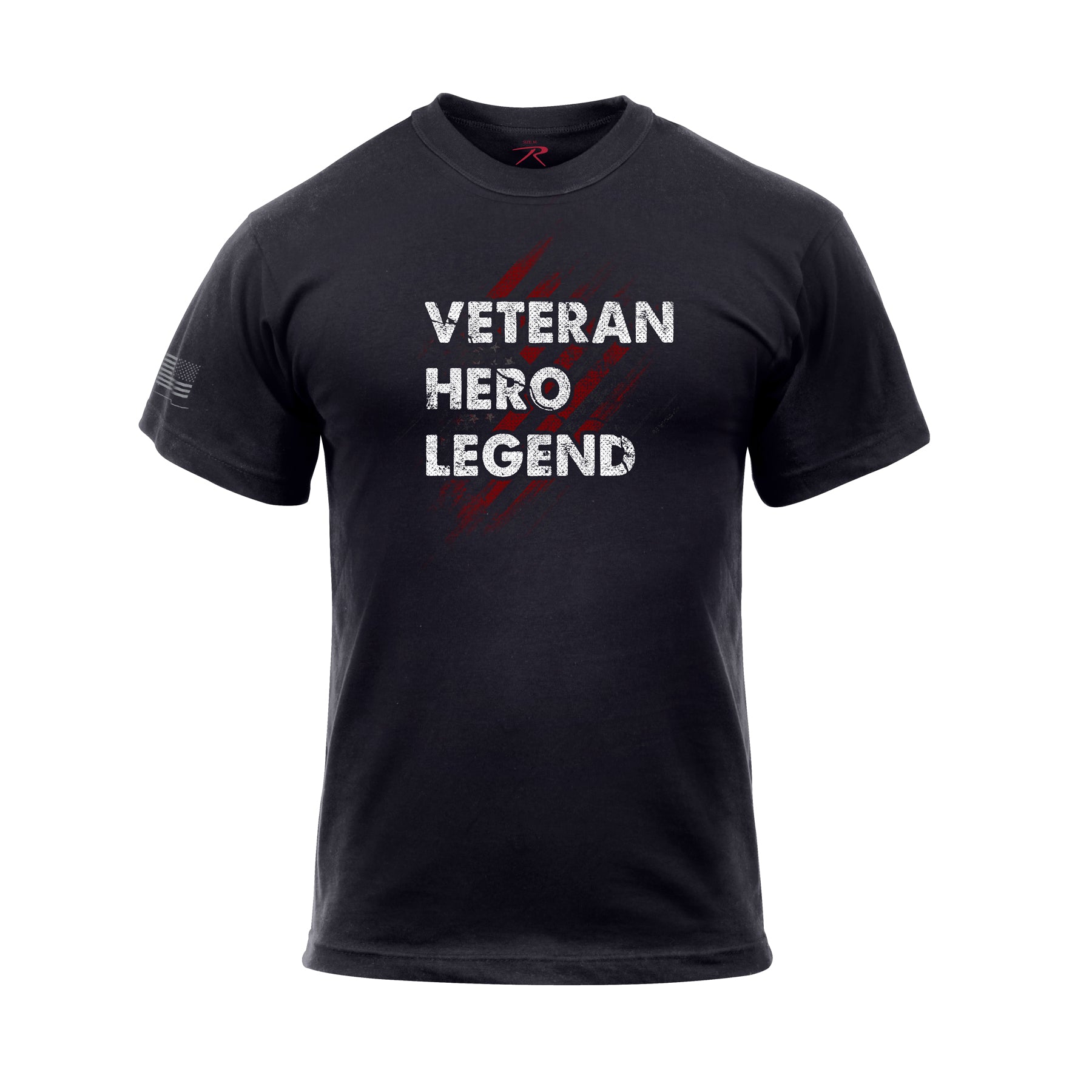 Rothco Veteran Hero Legend T-Shirt Black Size Small - Patriotic Military Graphic Tee