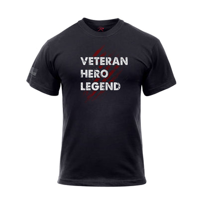 Rothco Veteran Hero Legend T-Shirt Black Size Large – Patriotic Military Graphic Tee