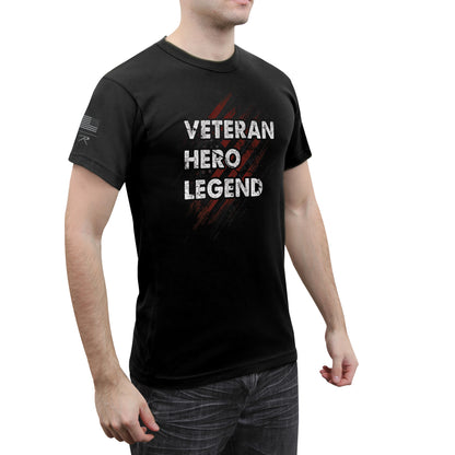 Rothco Veteran Hero Legend T-Shirt Black Size Large – Patriotic Military Graphic Tee