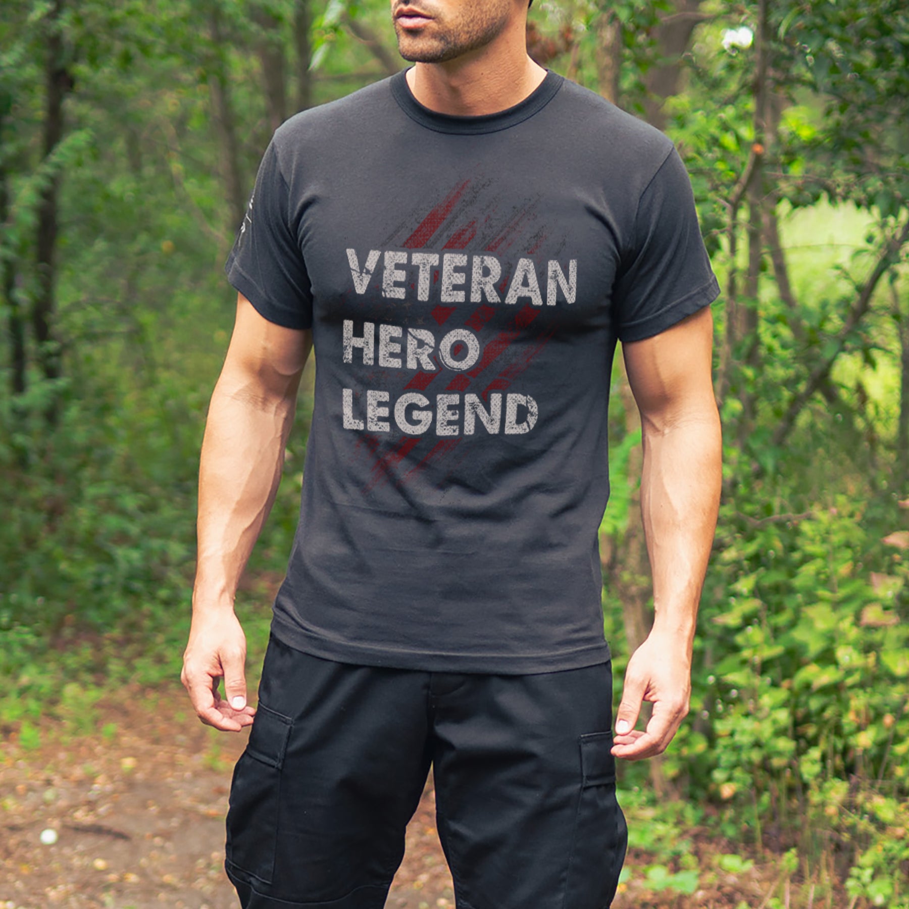 Rothco Veteran Hero Legend T-Shirt Black Size Small - Patriotic Military Graphic Tee