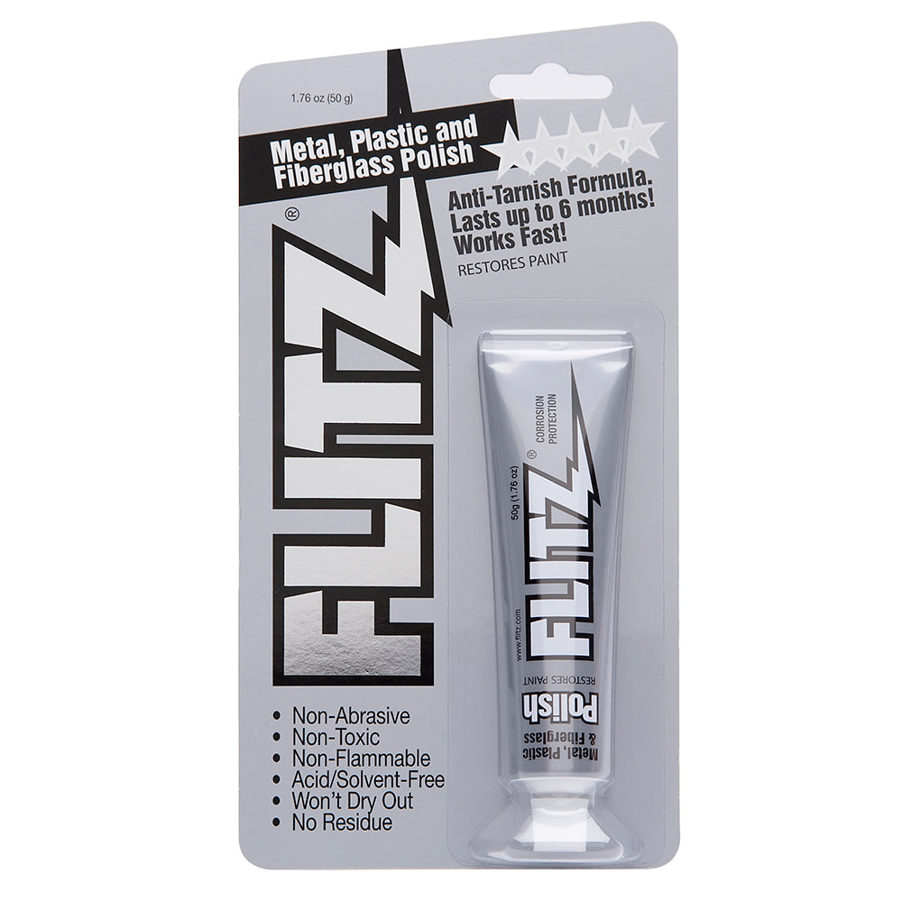 Flitz Polish Paste - 1.76 oz. Tube for Metal, Plastic, and Glass Restoration