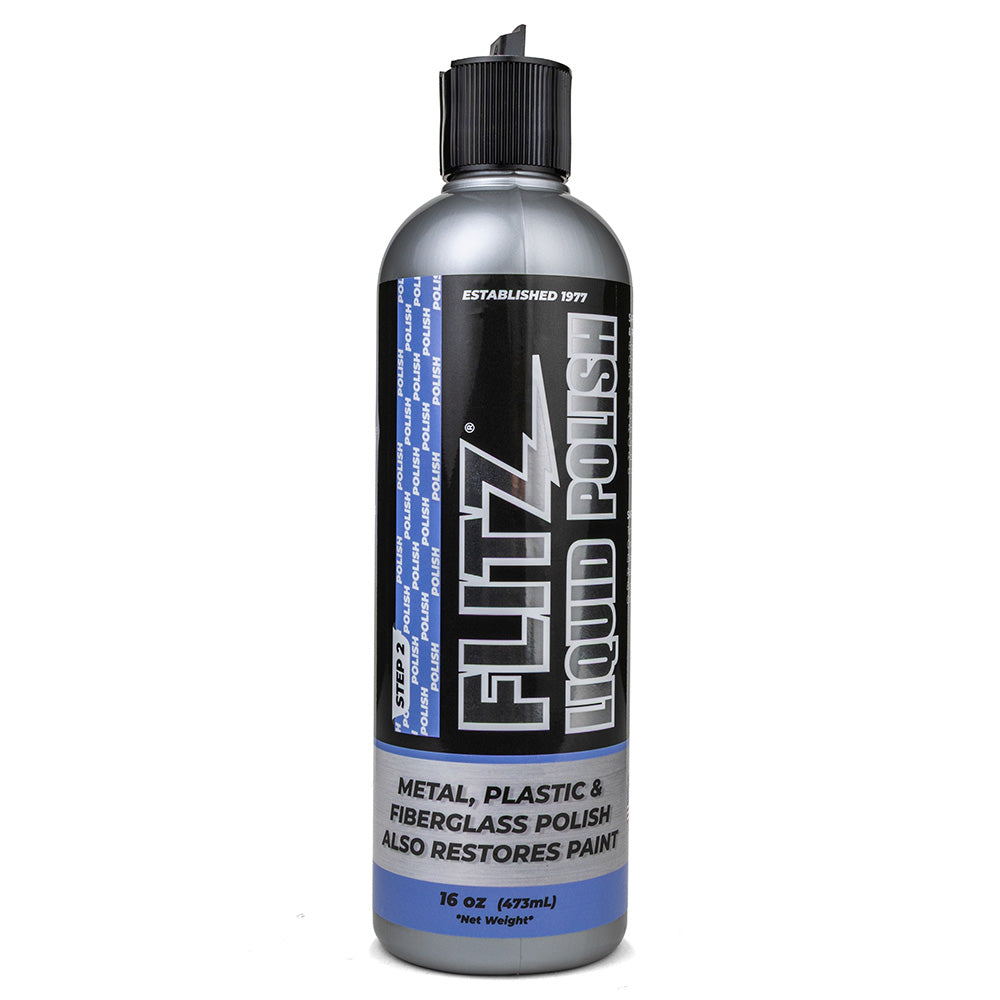 Flitz Liquid Polish - 16 oz. Bottle for Metal and Chrome Cleaning and Shine