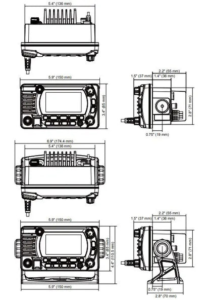 Standard Explorer Black 25 Watt VHF NMEA 2000