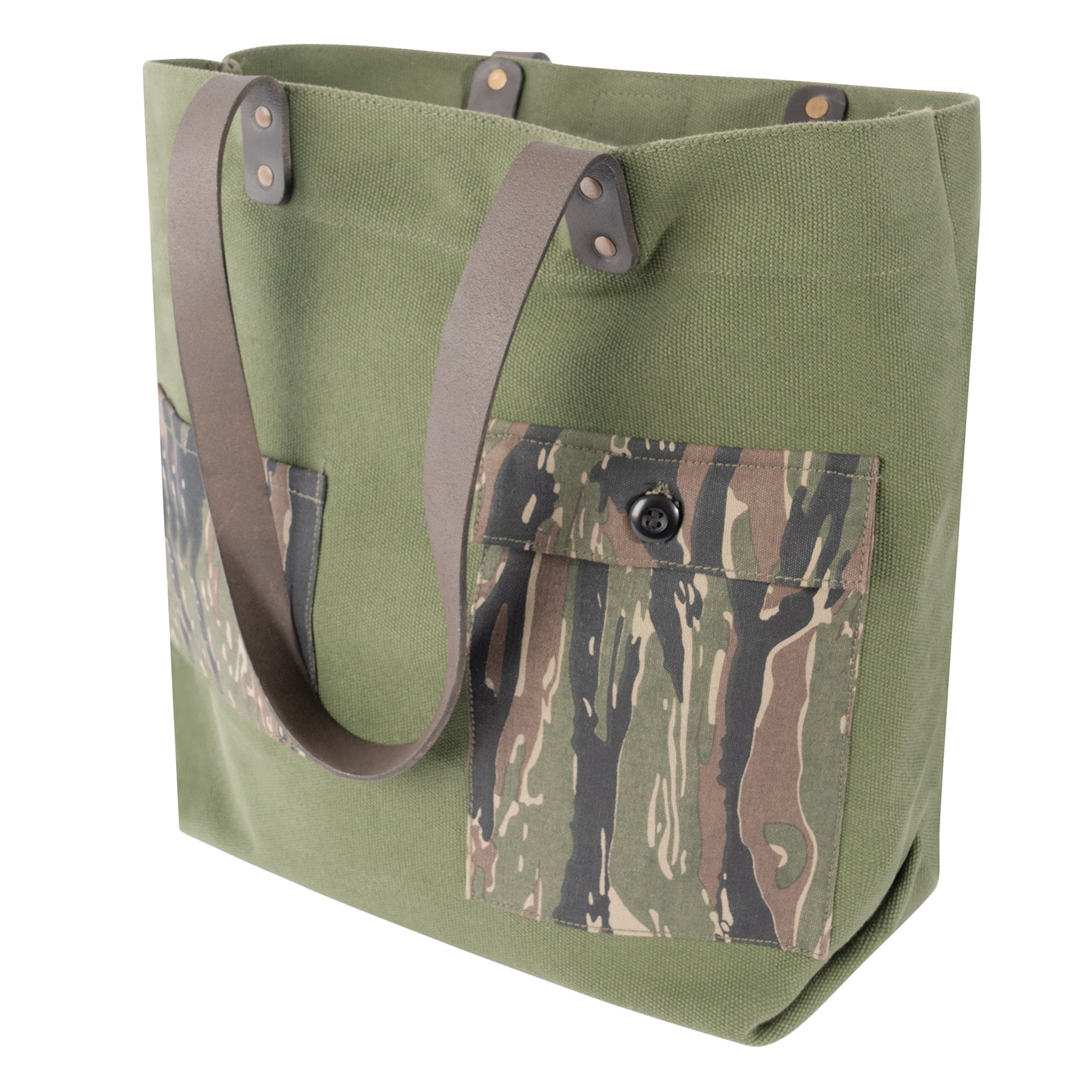 Rothco Camo Canvas Tote Bag - Durable 23L Multipurpose Carryall with Multiple Pockets