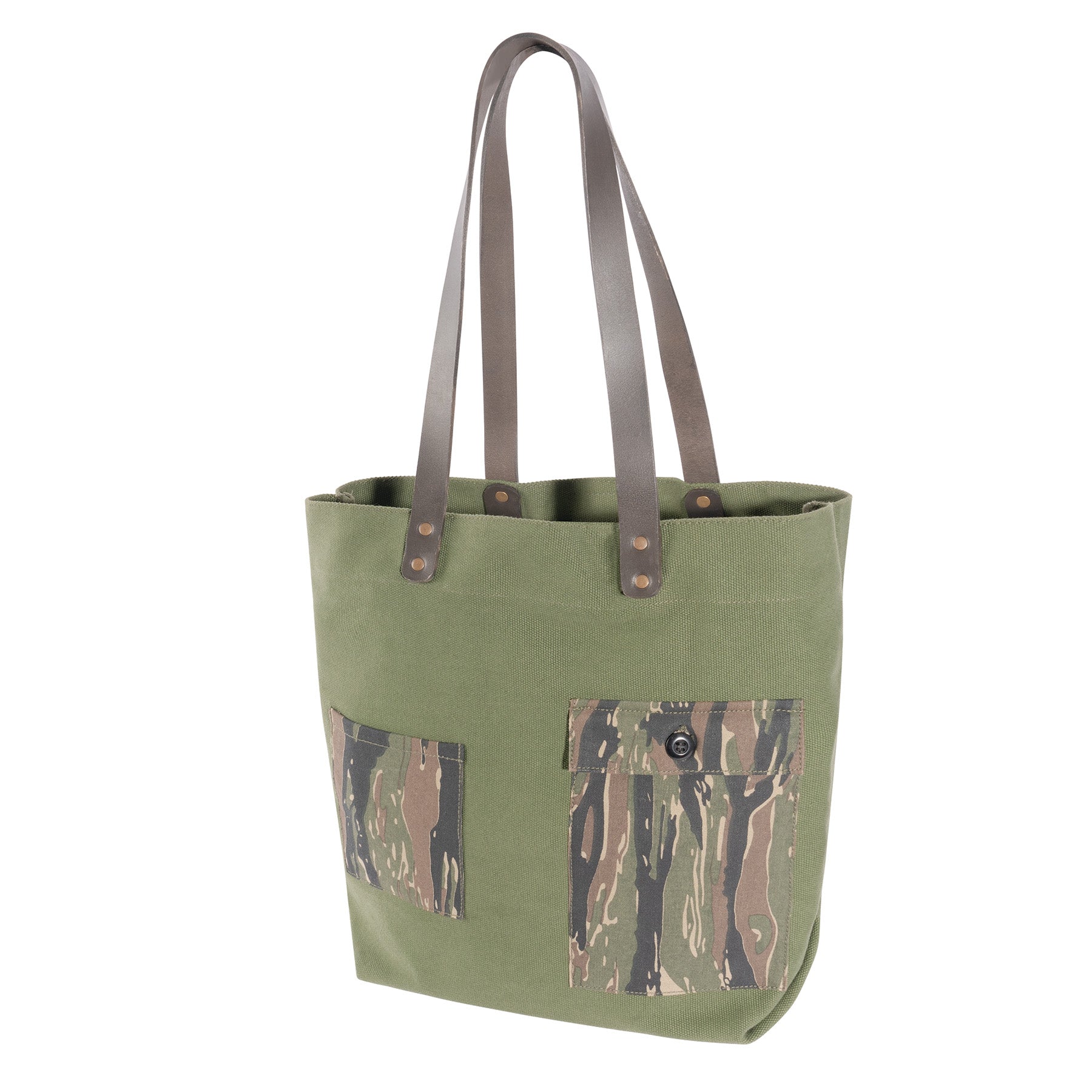 Rothco Camo Canvas Tote Bag - Durable 23L Multipurpose Carryall with Multiple Pockets