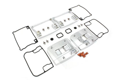 Motorshop Wyatt Gatling Chrome Top Rocker Box Cover and D-Ring Set – Fits Harley Davidson FX and FL Models by Motorshop