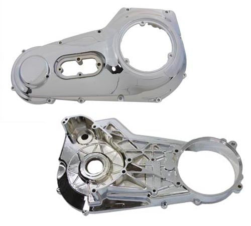 V-Twin 43-0784 Factory Sample Inner and Outer Primary Cover Set, Chrome