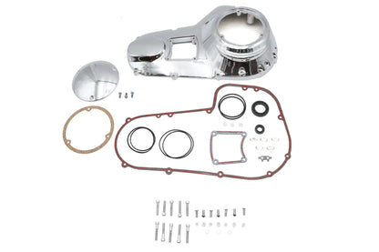 V-Twin FXR Outer Primary Cover Kit with Chrome Finish and Gasket Set for Harley Davidson FLT and FXR Models by V-Twin