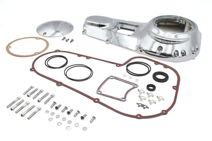 V-Twin FXR Outer Primary Cover Kit with Chrome Finish and Gasket Set for Harley Davidson FLT and FXR Models by V-Twin
