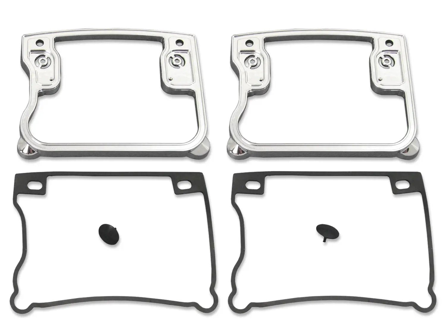 Motorshop Chrome Rocker Box Cover D-Ring Set for Harley Davidson FXST and FLST Models by Motorshop