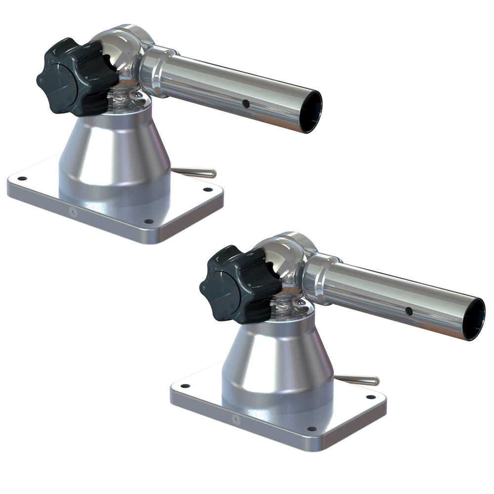 TACO Marine Grand Slam 170 Outrigger Top Mounts – 1-1/8 inch (Pair) for Boats Up to 24 Feet