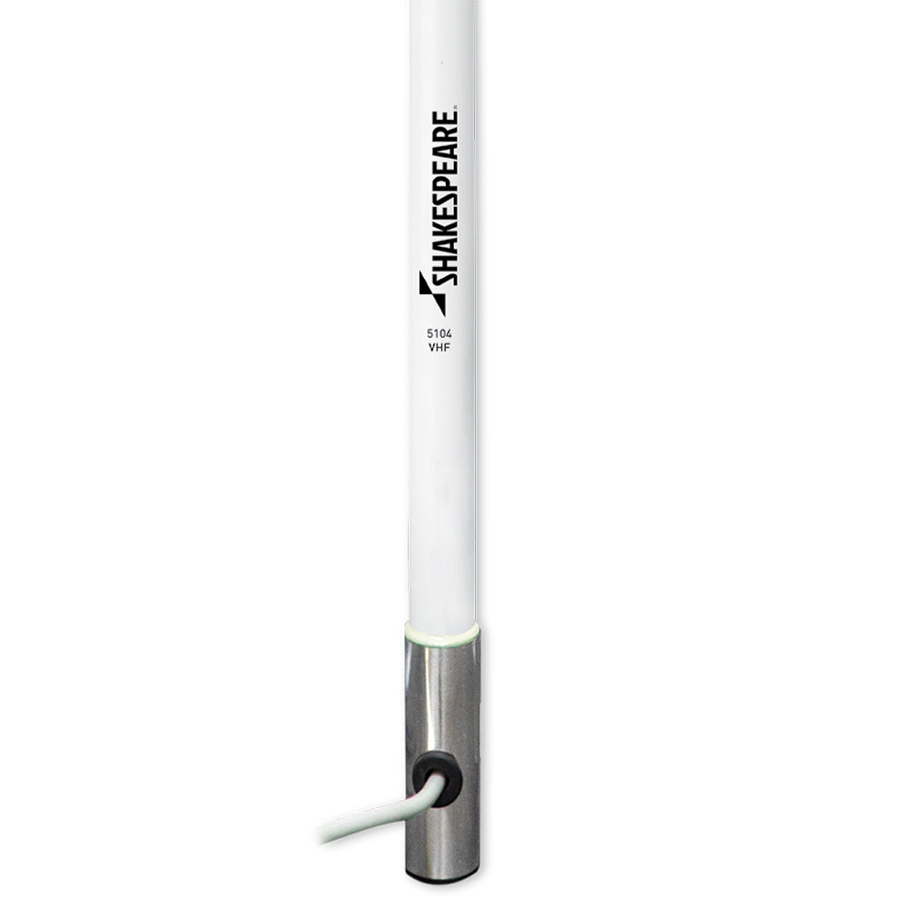 Shakespeare 5104 VHF Marine Band Antenna – 4 Feet, 3dB Gain, Premium Brass and Copper Elements