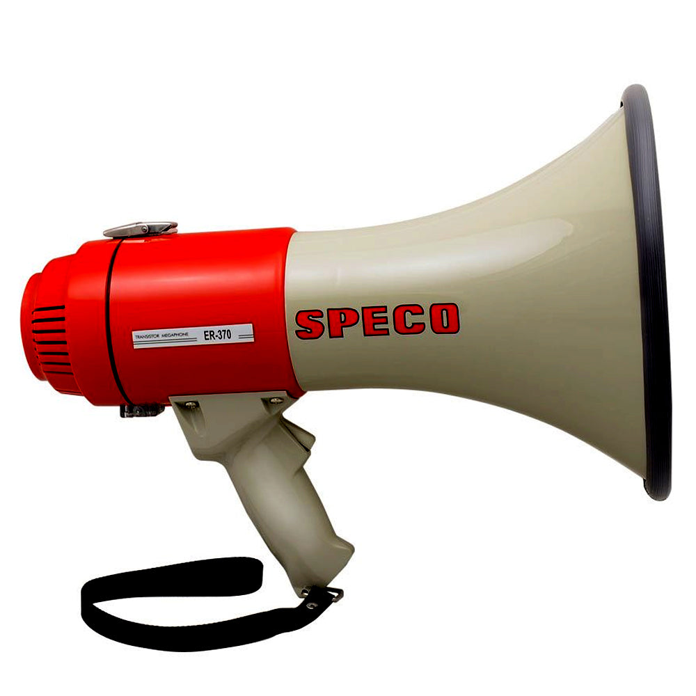 Speco Tech ER370 Deluxe Megaphone with Siren – 16W, Weatherproof, Red/Grey