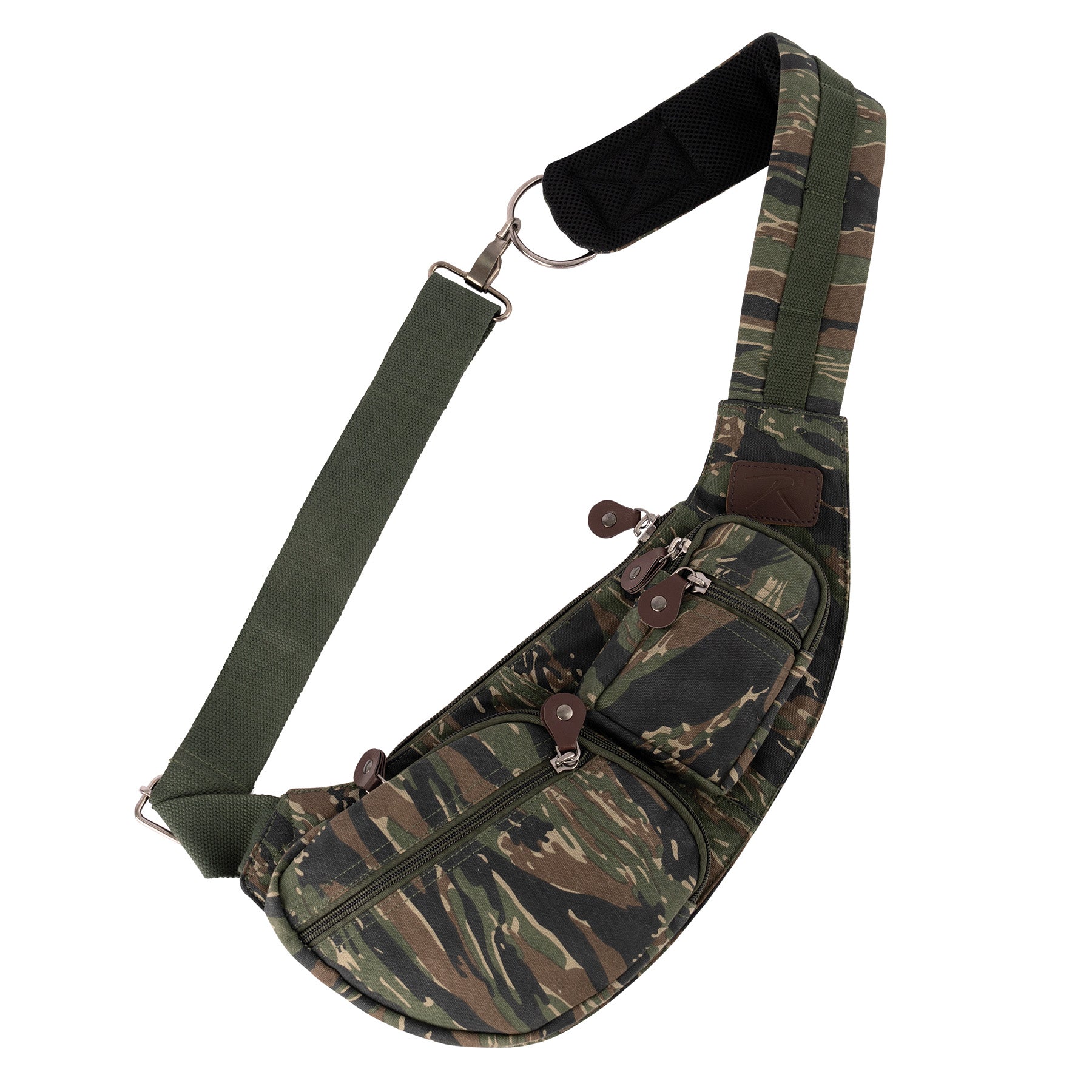 Rothco 24984 Vintage Canvas Crossbody Sling Bag, Tiger Stripe Camo