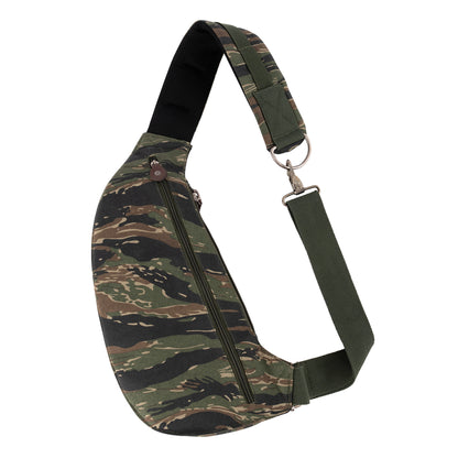 Rothco 24984 Vintage Canvas Crossbody Sling Bag, Tiger Stripe Camo