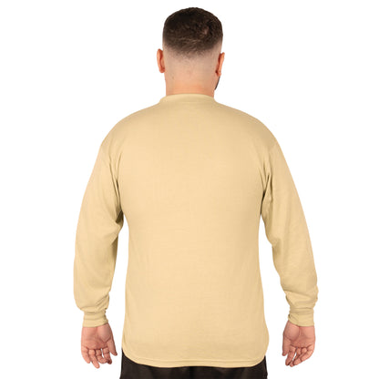 Rothco Long Sleeve Henley T-Shirt in Desert Sand, Size Large