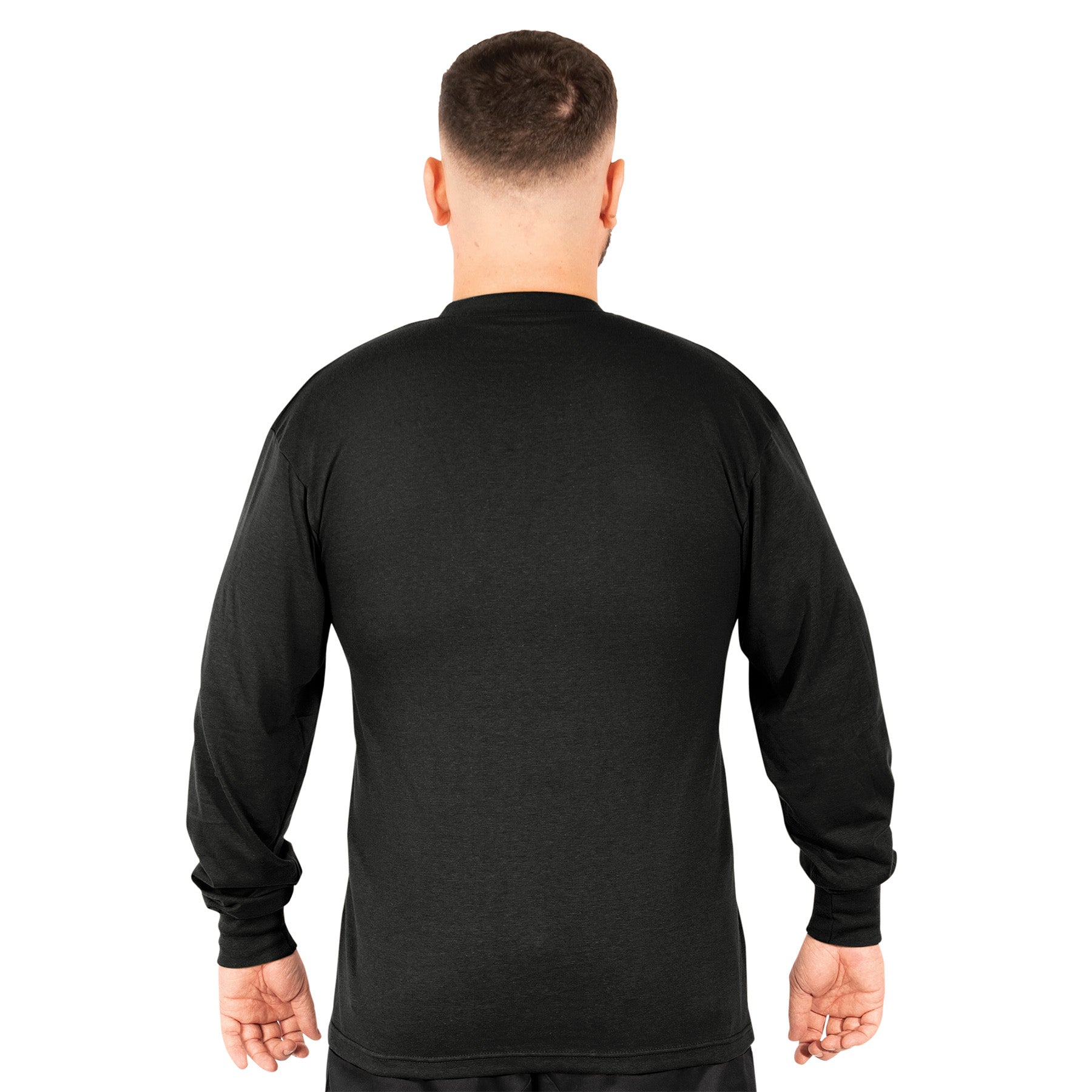 Rothco Long Sleeve Henley T-Shirt in Black – Size 3XL for Men