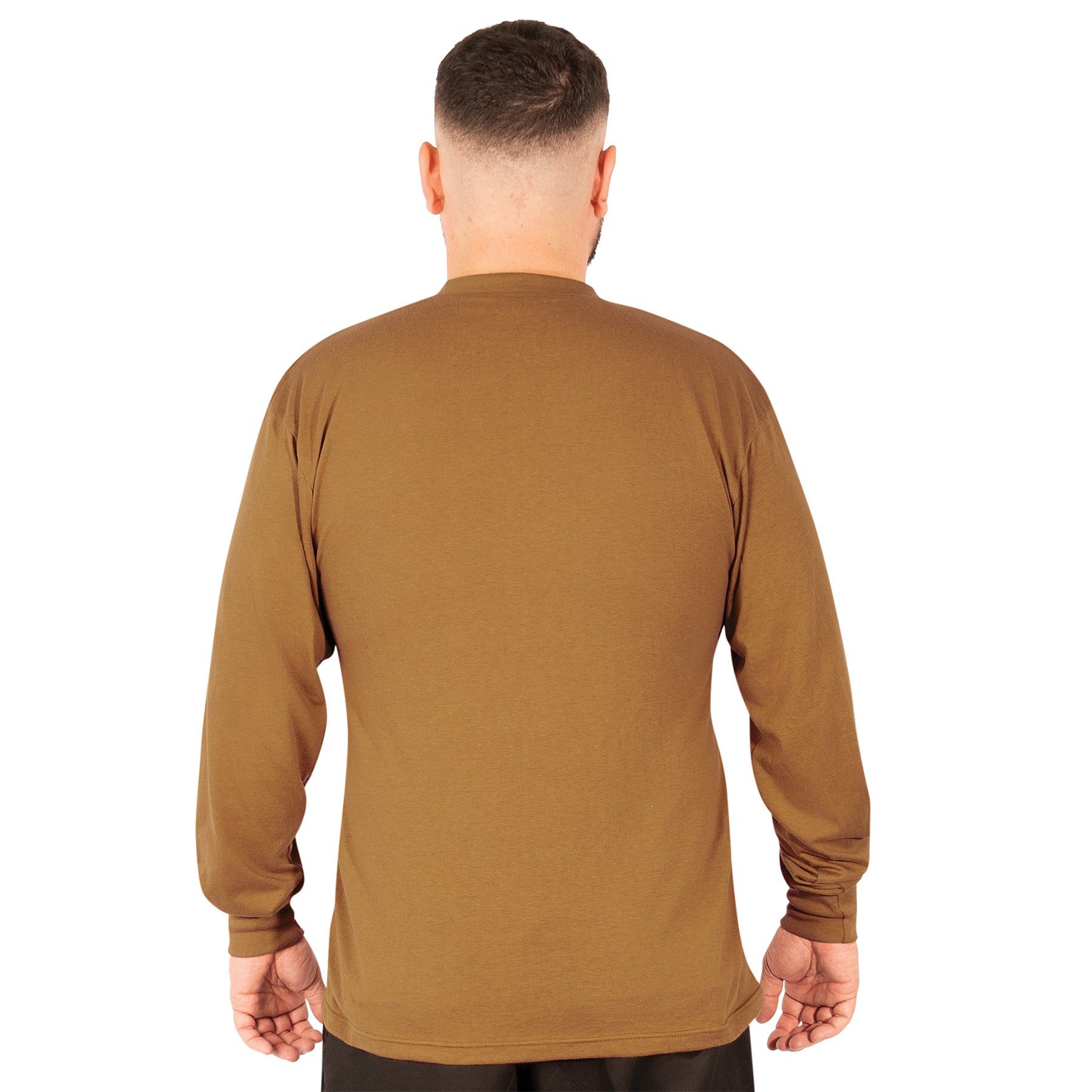 Rothco Long Sleeve Henley T-Shirt in Work Brown – Size 3XL