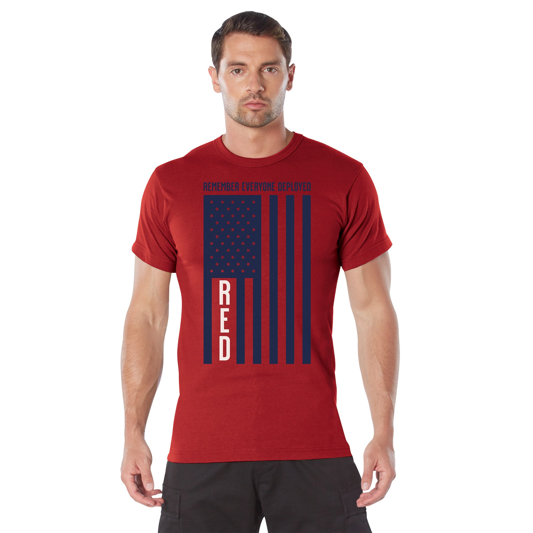 Rothco R.E.D. Remember Everyone Deployed T-Shirt with Solid Blue Flag Size 2XL