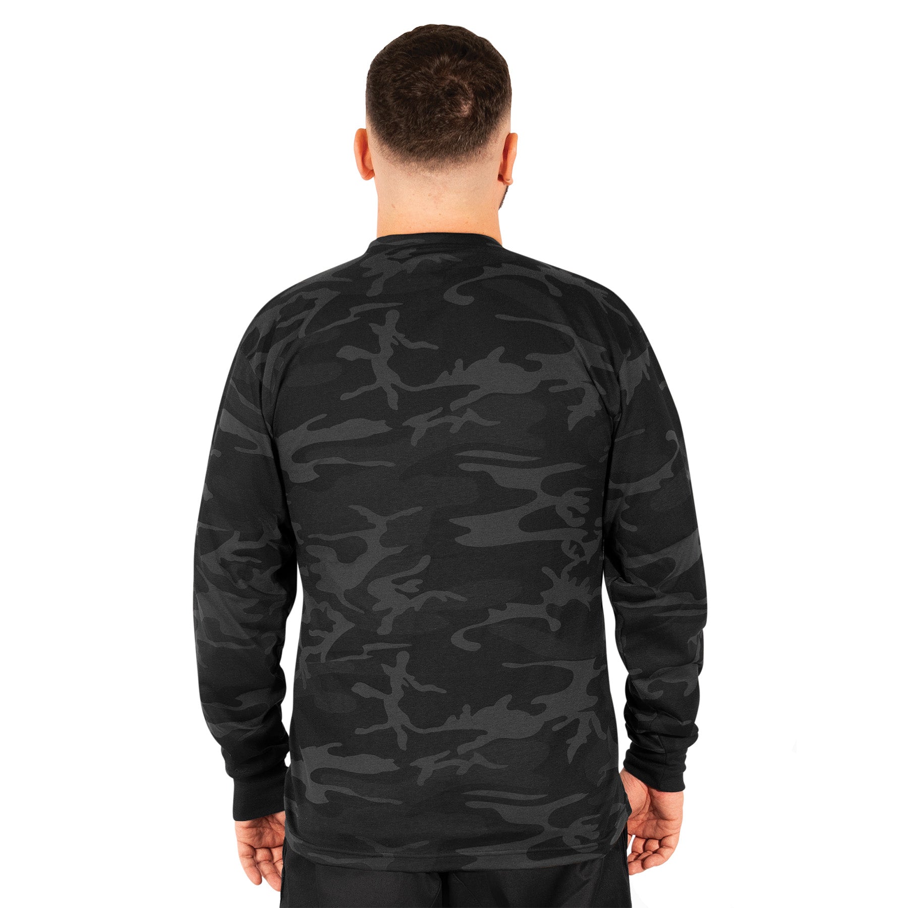 Rothco Long Sleeve Henley T-Shirt Midnight Black Camo Size M