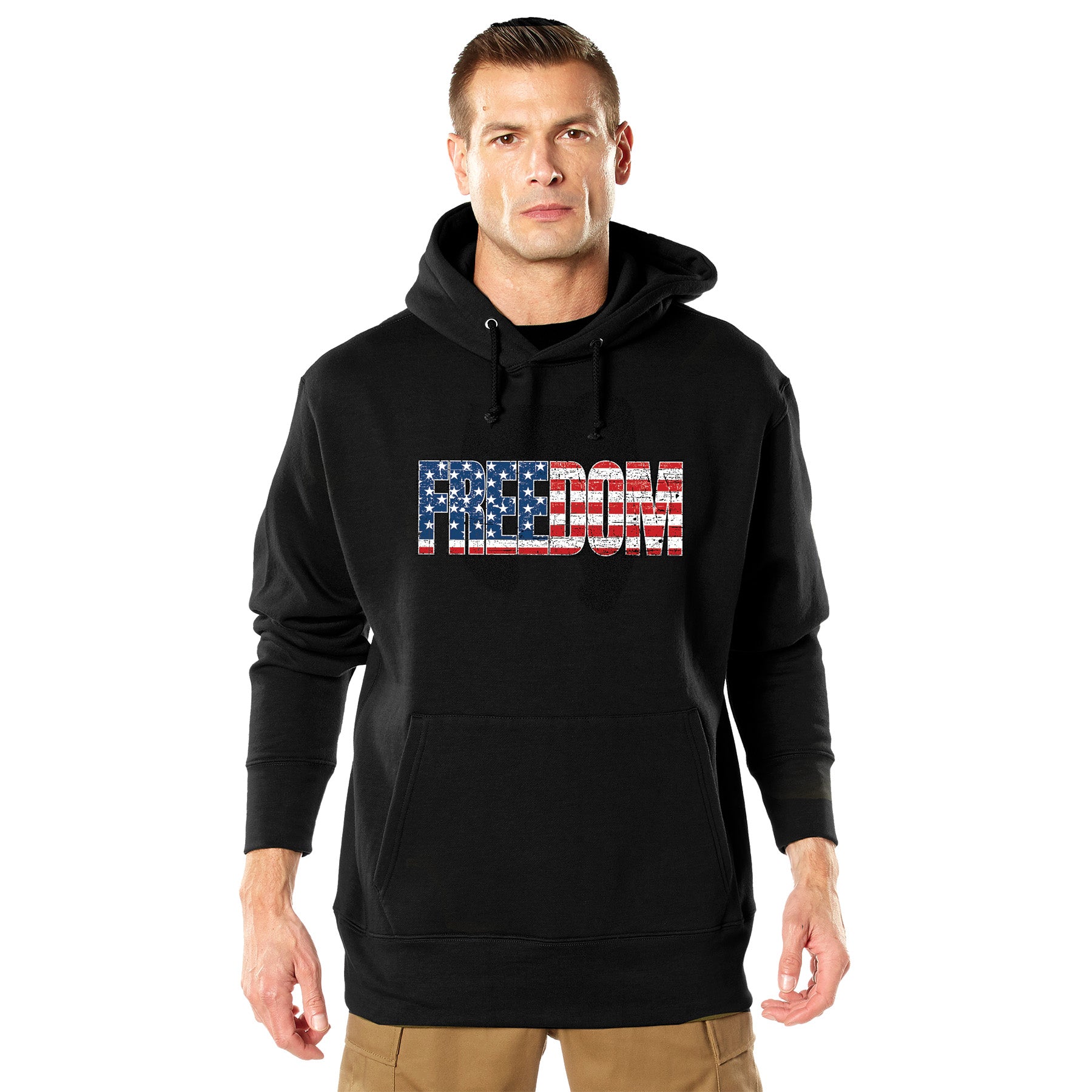 Rothco Freedom US Flag Hoodie Size Large – Patriotic American Flag Graphic Sweatshirt