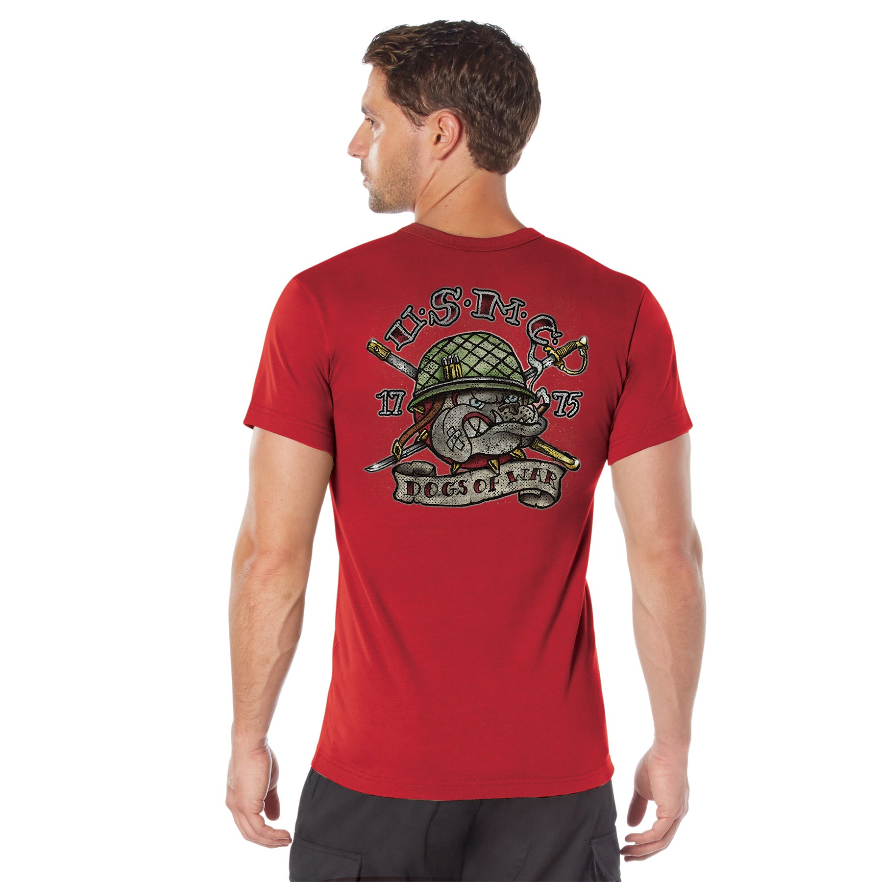 Rothco USMC Dogs of War T-Shirt Red Size Small - Officially Licensed Marine Corps Apparel