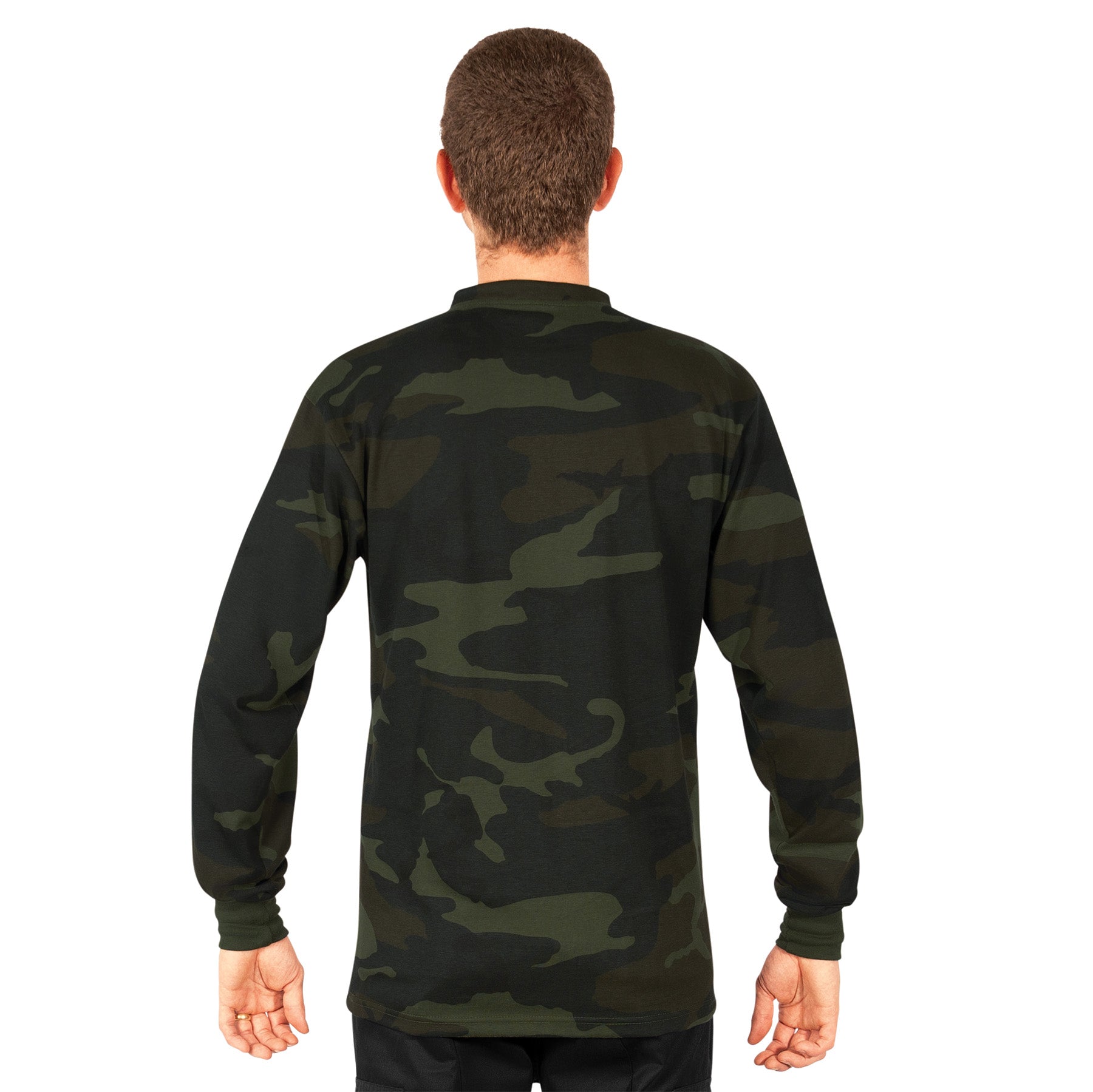 Rothco Long Sleeve Henley T-Shirt in Midnight Woodland Camo – Size 2XL