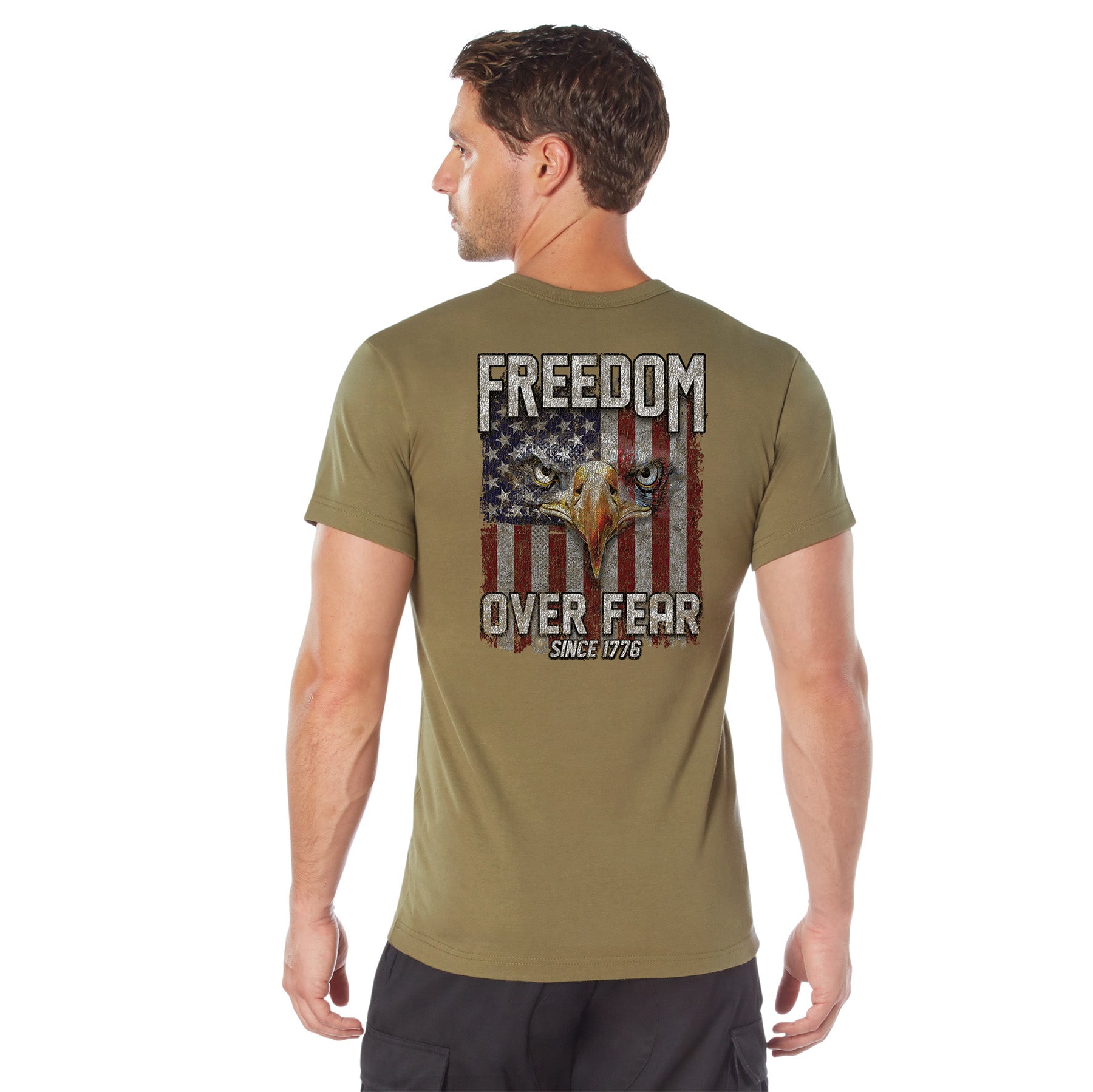 Rothco Freedom Over Fear T-Shirt in Coyote Brown – Size 3XL
