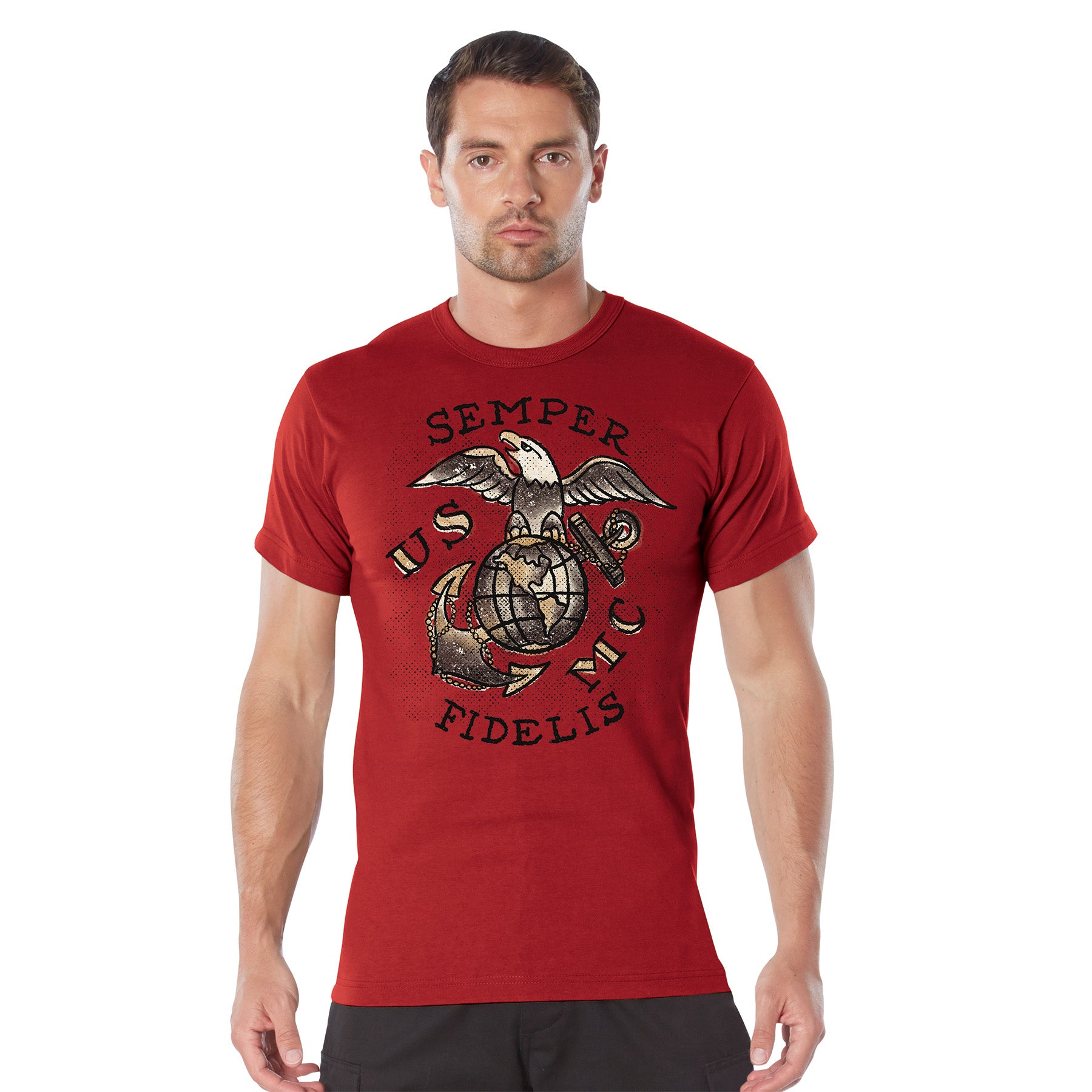 Rothco USMC Semper Fidelis T-Shirt in Red, Size 2XL – Officially Licensed Marine Corps Apparel