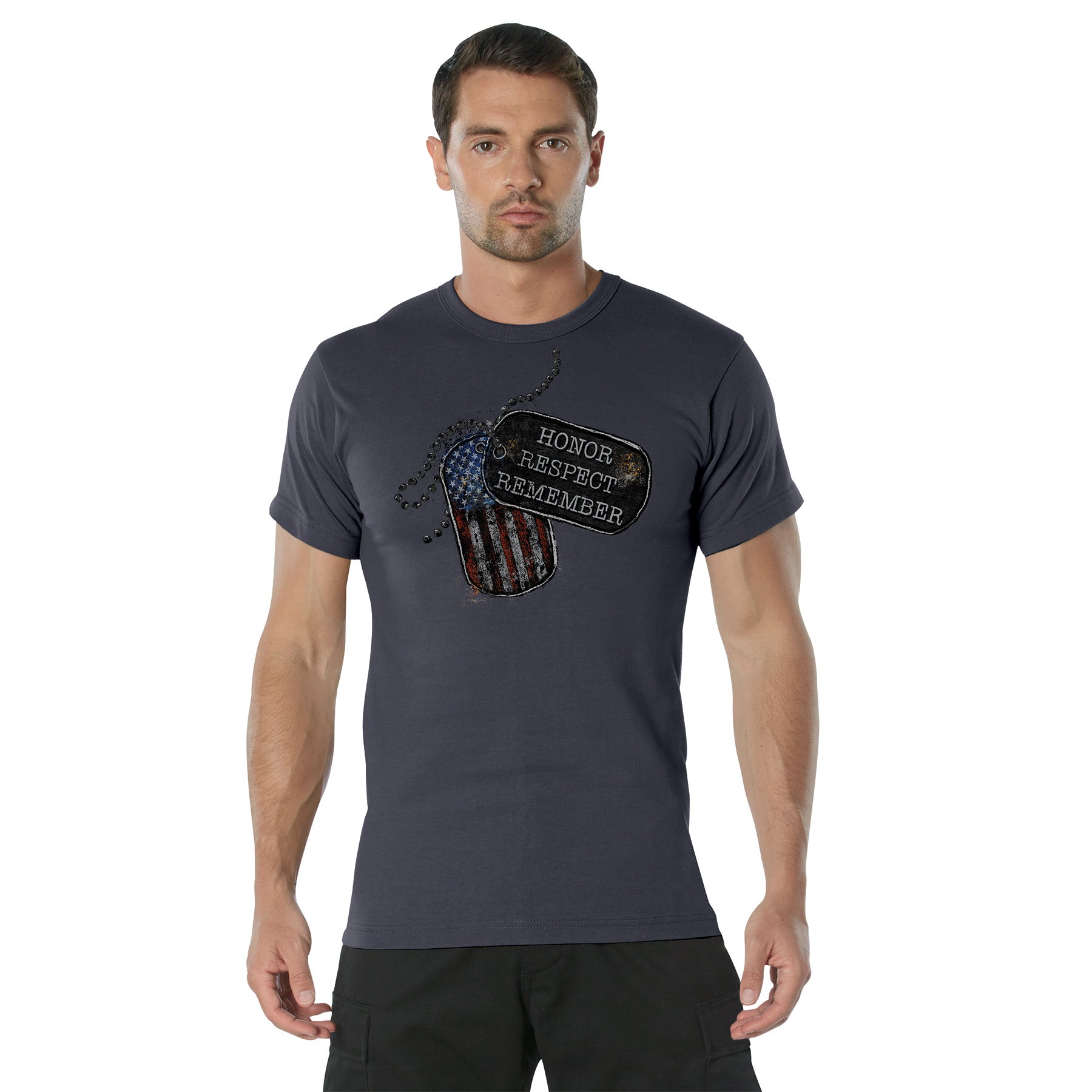 Rothco Honor Respect Remember T-Shirt Charcoal Grey Size S