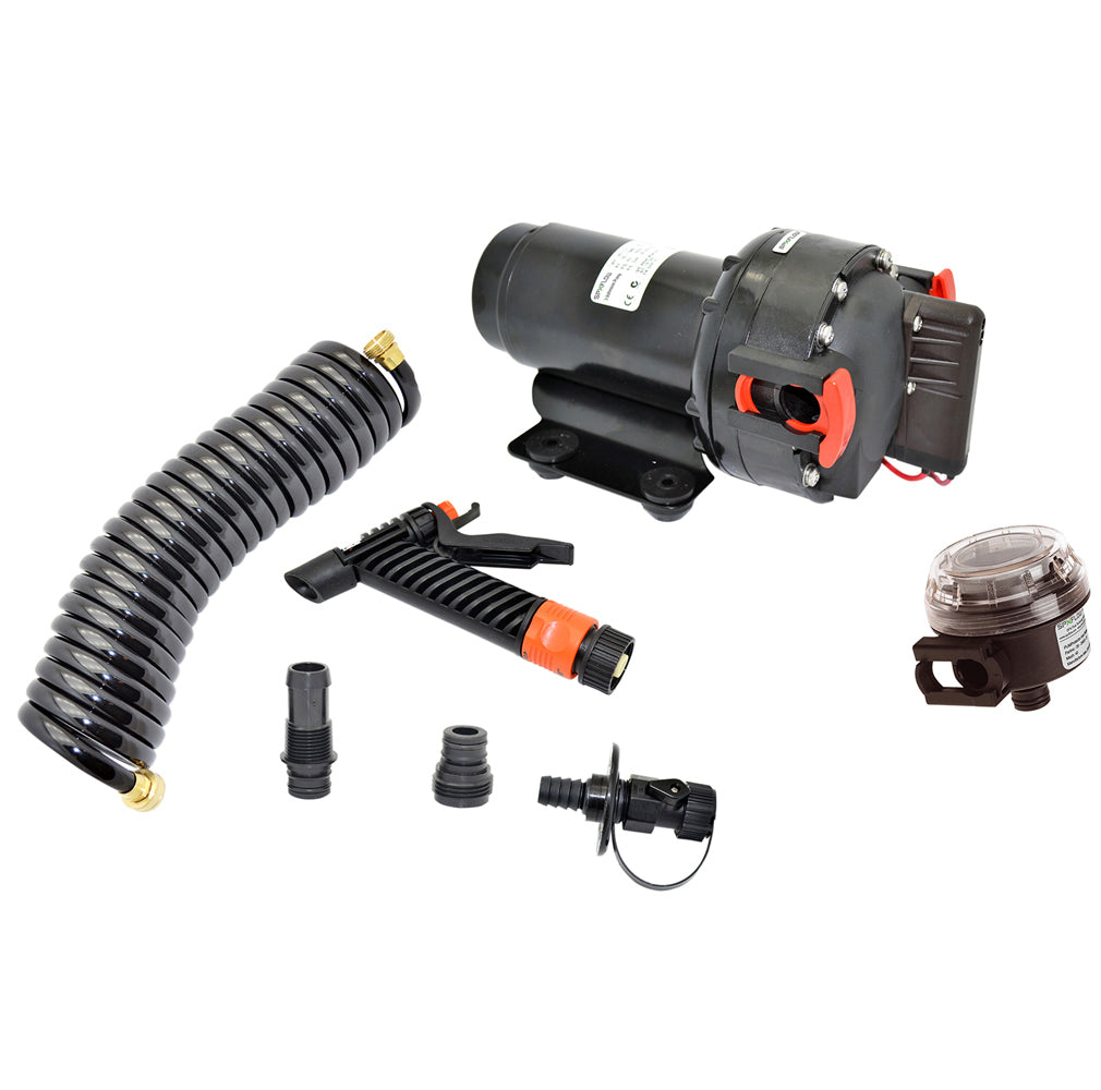 Johnson Pump 5.2 GPM Aqua Jet Washdown Pump Kit with Hose – 24V
