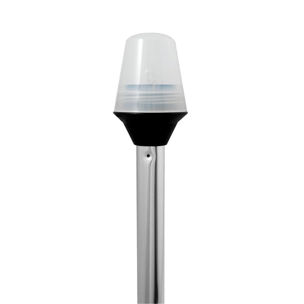 Attwood Marine Frosted Globe All-Around Pole Light with 2-Pin Locking Collar, 12V, 36 Inches