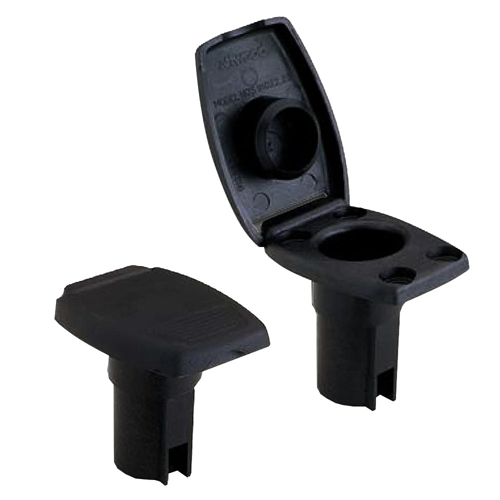 Attwood Marine Oval 2-Pin Base for Angled Poles - Black, Part #91022-7