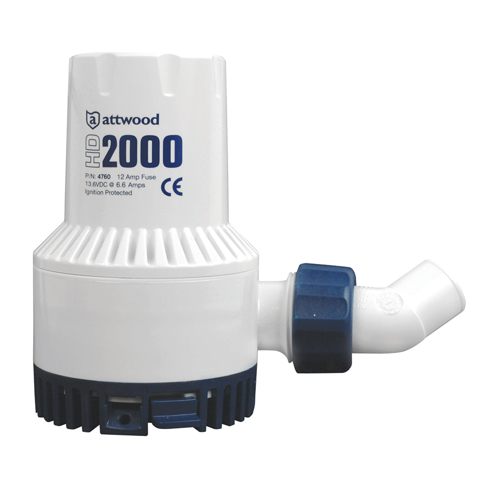 Attwood Marine Heavy-Duty Bilge Pump 2000 Series - 12V, 2000 GPH