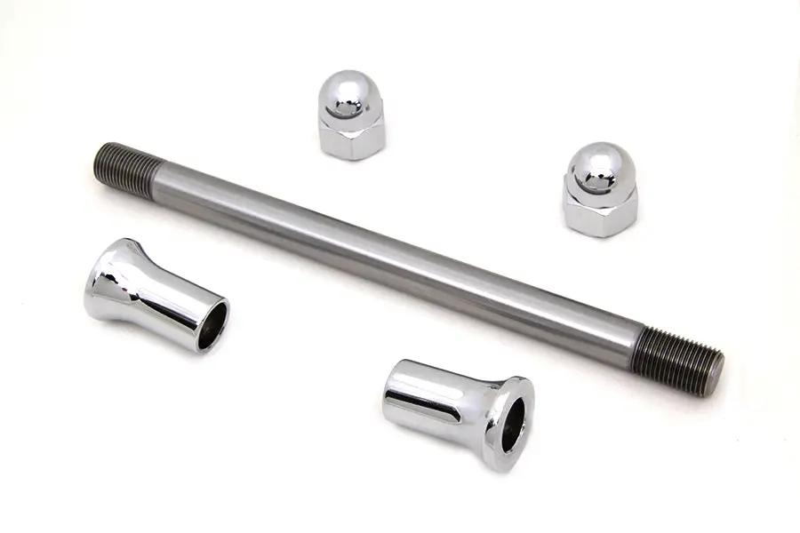V-Twin Chrome Front Axle Kit - 9 inch Acorn Style Axle with 5/8 inch Inner Diameter and Spacer by V-Twin