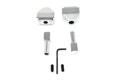 V-Twin Chrome Rear Axle Adjuster Cap Set Pyramid Style for Harley Davidson FLT by V-Twin