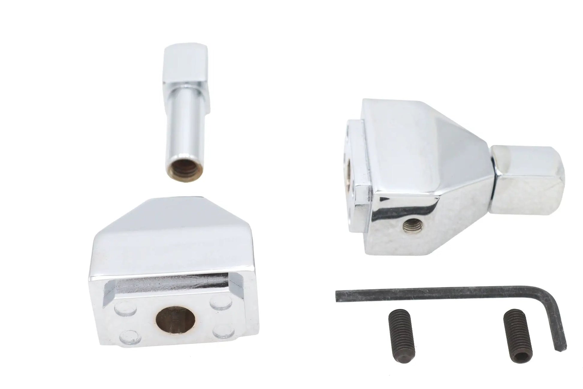 V-Twin Chrome Rear Axle Adjuster Cap Set Pyramid Style for Harley Davidson FLT by V-Twin