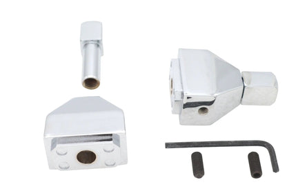 V-Twin Chrome Rear Axle Adjuster Cap Set Pyramid Style for Harley Davidson FLT by V-Twin