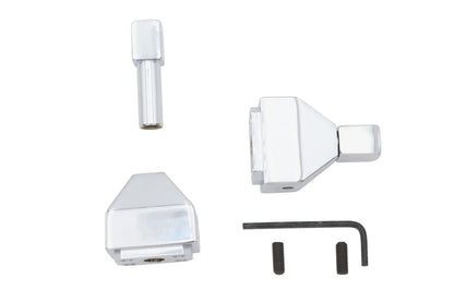 V-Twin Chrome Rear Axle Adjuster Cap Set Pyramid Style for Harley Davidson FLT by V-Twin