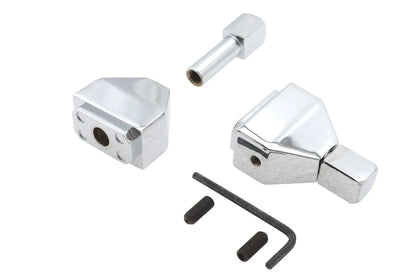 V-Twin Chrome Rear Axle Adjuster Cap Set Pyramid Style for Harley Davidson FLT by V-Twin