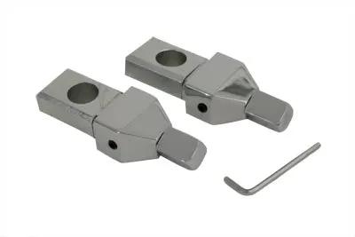 V-Twin Chrome Axle Adjuster Kit with Pyramid End Caps for Harley Davidson Fx 1973-1982 by V-Twin
