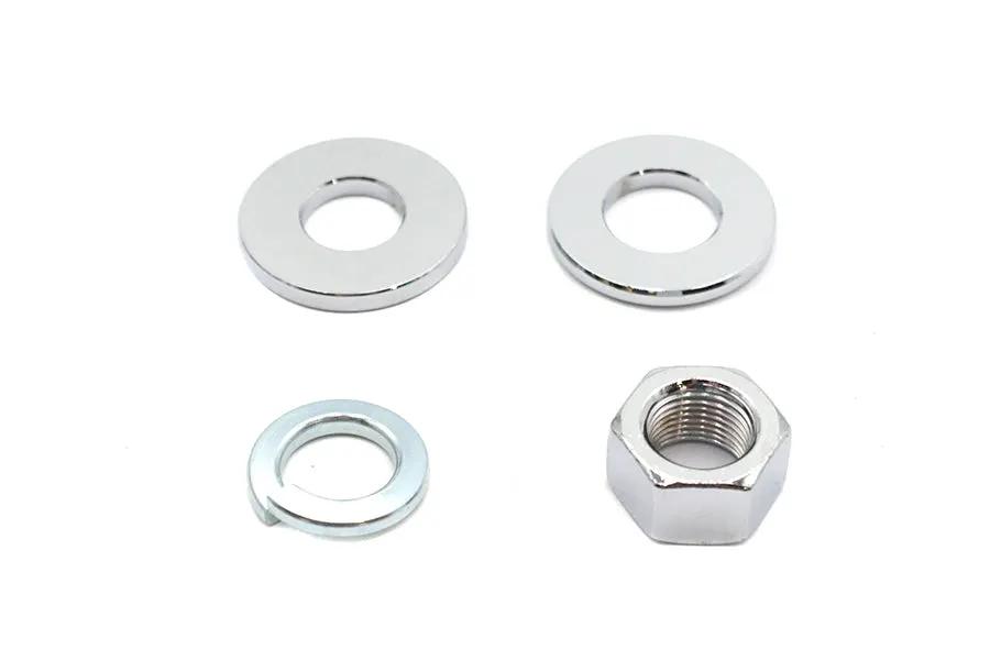 V-Twin Chrome Rear Axle Nut Kit for Harley FX Models – 3/4 Inch Axle, Square Swingarms by V-Twin